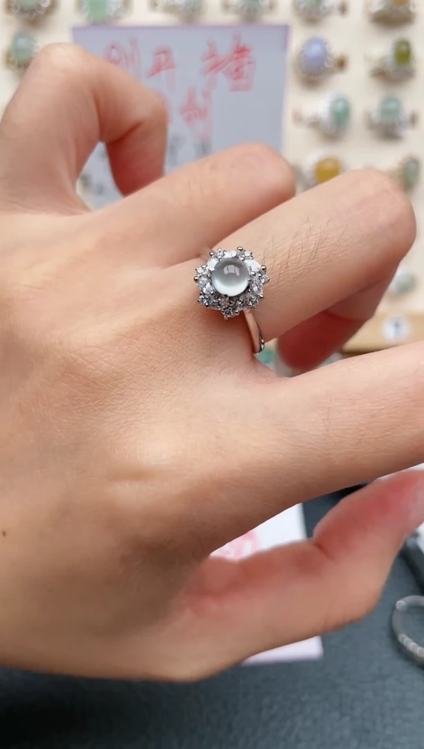 【闪购商品】翡翠戒指银S925镶嵌1111