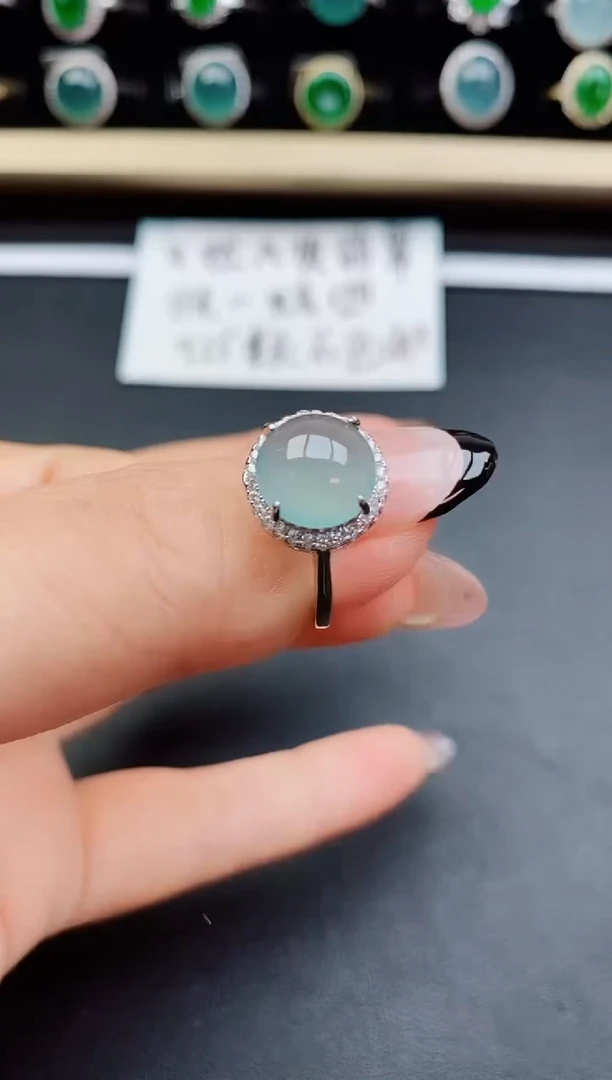 翡翠戒指银S925镶嵌508050