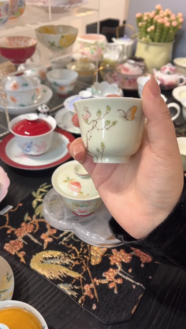 【闪购商品】明知山志-果青-嫩芽小蝶-灵姣茶杯