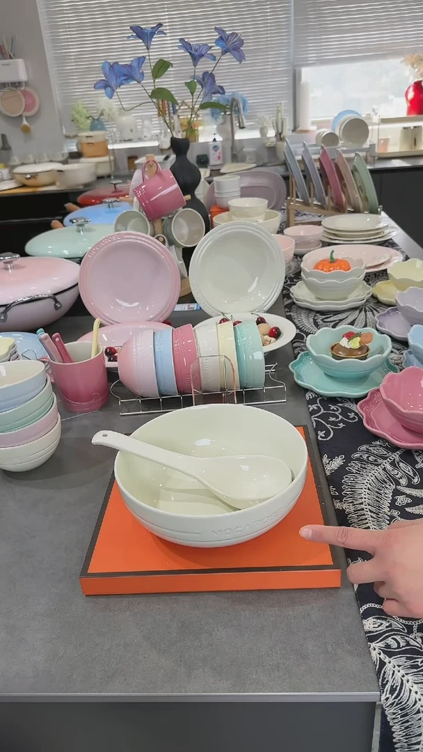 【闪购商品】瓷奶油白-大汤碗汤勺组合装