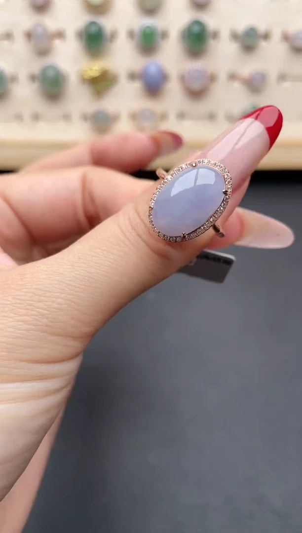 【闪购商品】翡翠戒指银S925镶嵌一物一证一礼盒