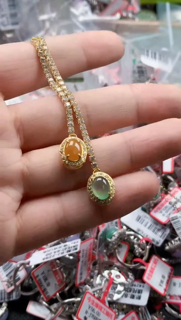 银S925镶嵌戒指翡翠天然A货缅甸翡翠