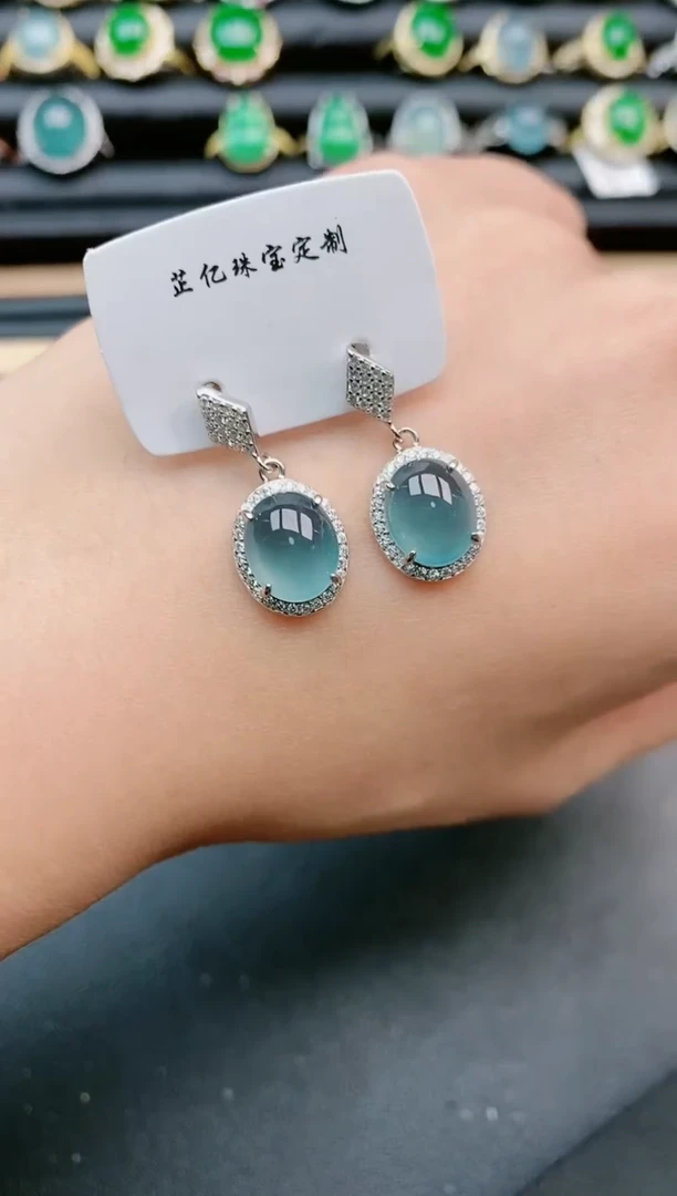 翡翠戒指银S925镶嵌1111