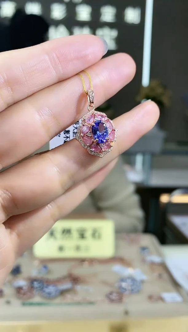 【闪购商品】坦桑石颈饰银S925镶嵌颈饰