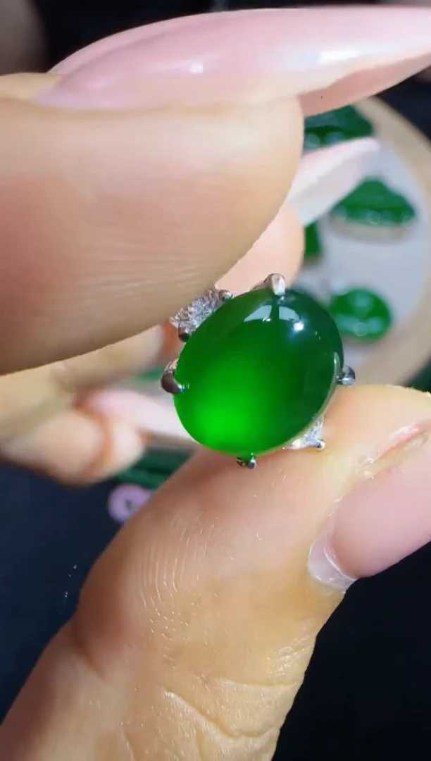 未镶嵌定制翡翠翡翠戒指21