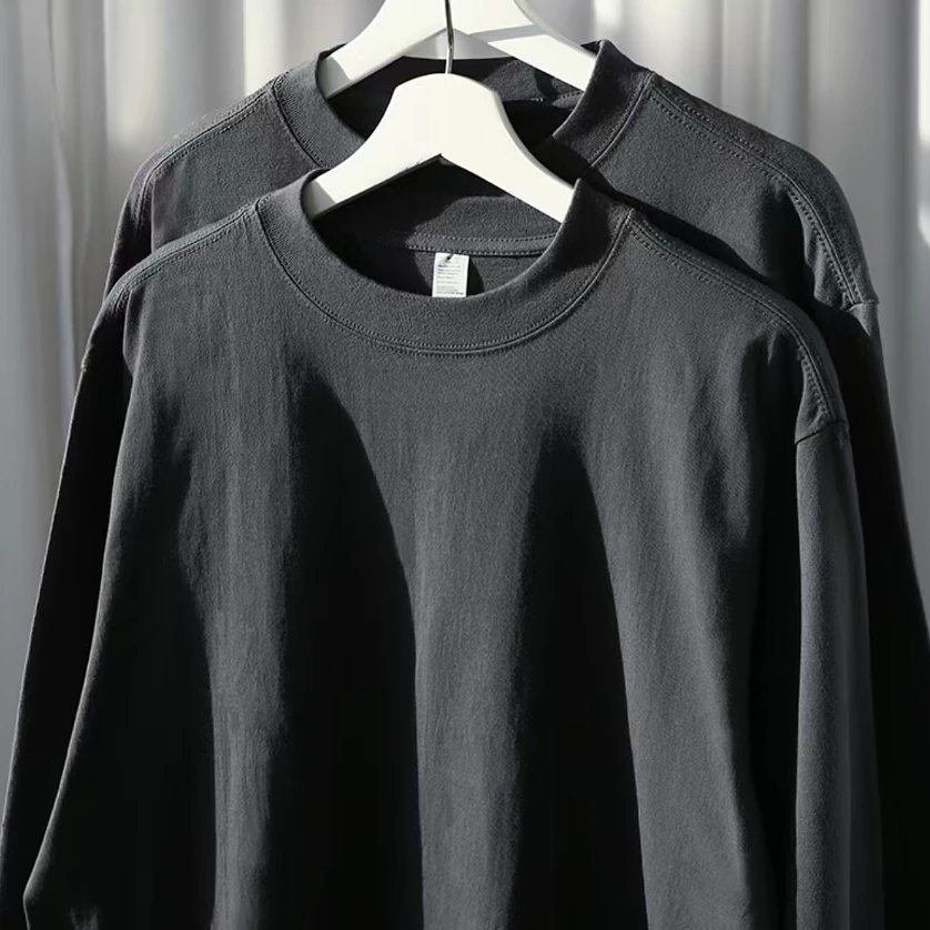 长袖T恤宽松型休闲通用秋季户外厚款宽松运动简约风