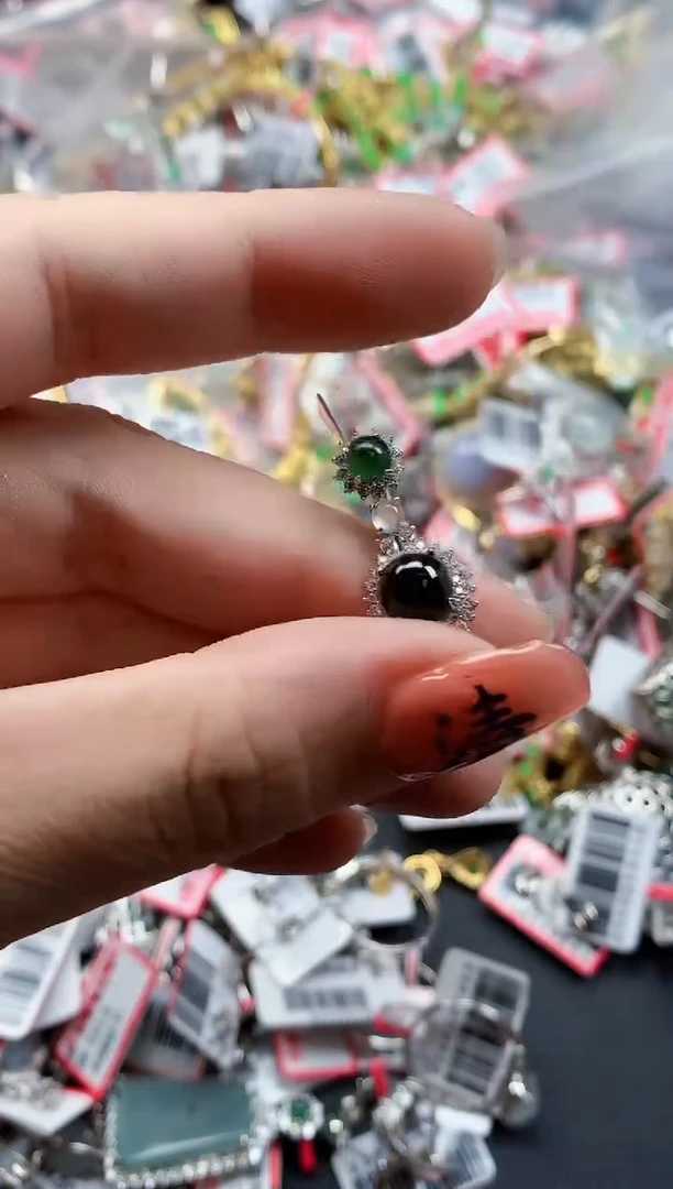 银S925镶嵌戒指翡翠天然A货缅甸翡翠