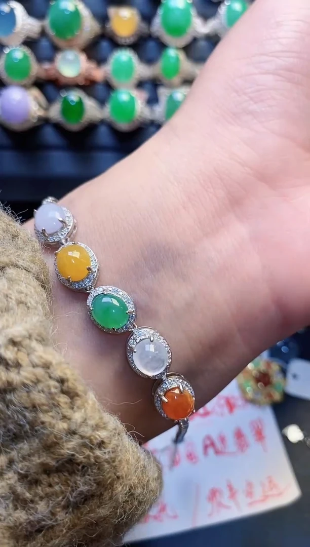 银S925镶嵌戒指翡翠天然