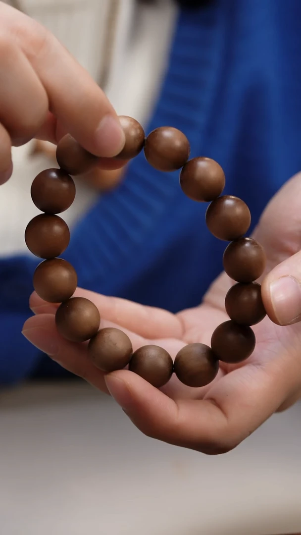 檀香木手串/手链老山檀香1.5圆珠单圈瑕疵