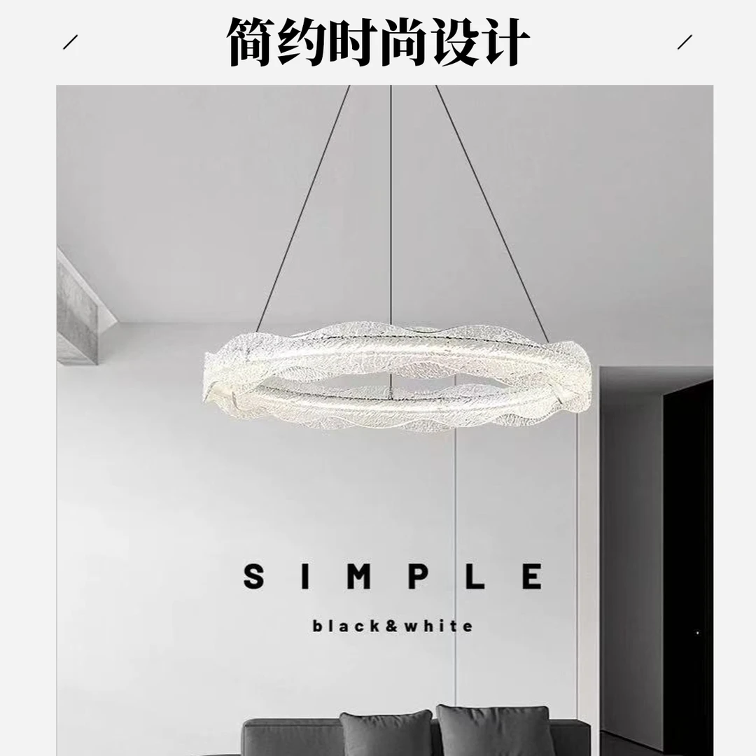 2025新款意式极简客厅吊灯铂金树脂现代轻奢大气高级上档次餐厅灯