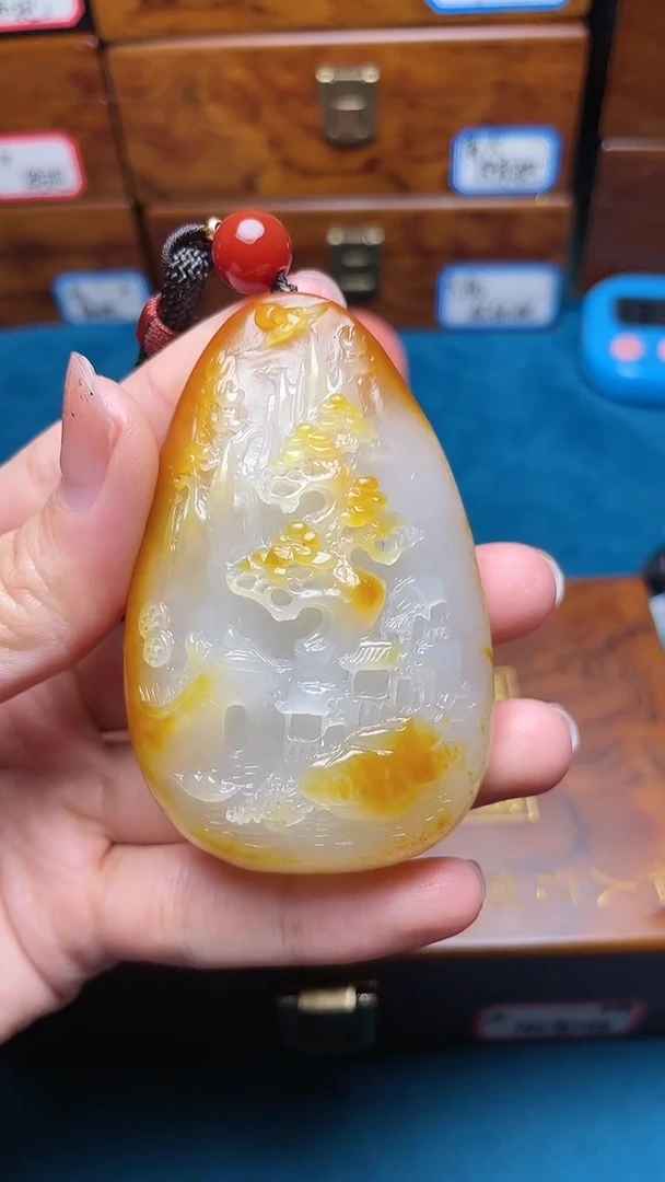 和田玉未镶嵌把件老*和田玉