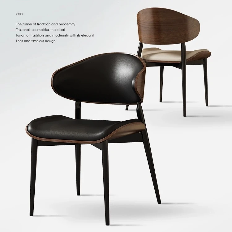 全新升级款意式轻奢极简伊姆斯餐椅家用复古北欧餐桌麻将岛台椅子