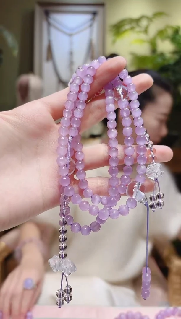 【闪购商品】锂辉石项链未镶嵌白水晶降魔杵铃紫锂辉项链