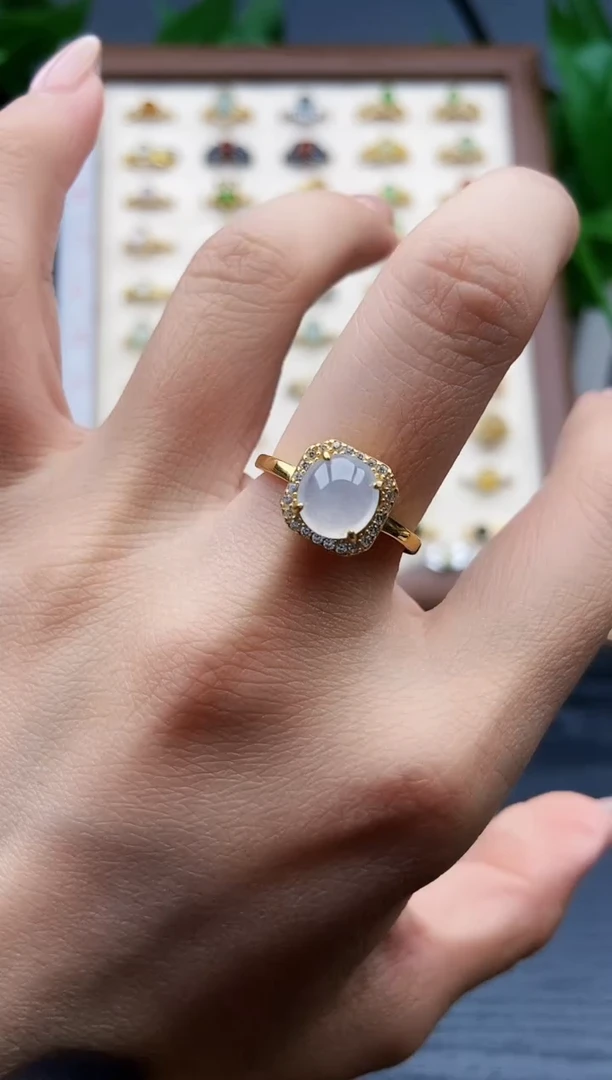 银S925镶嵌戒指翡翠12