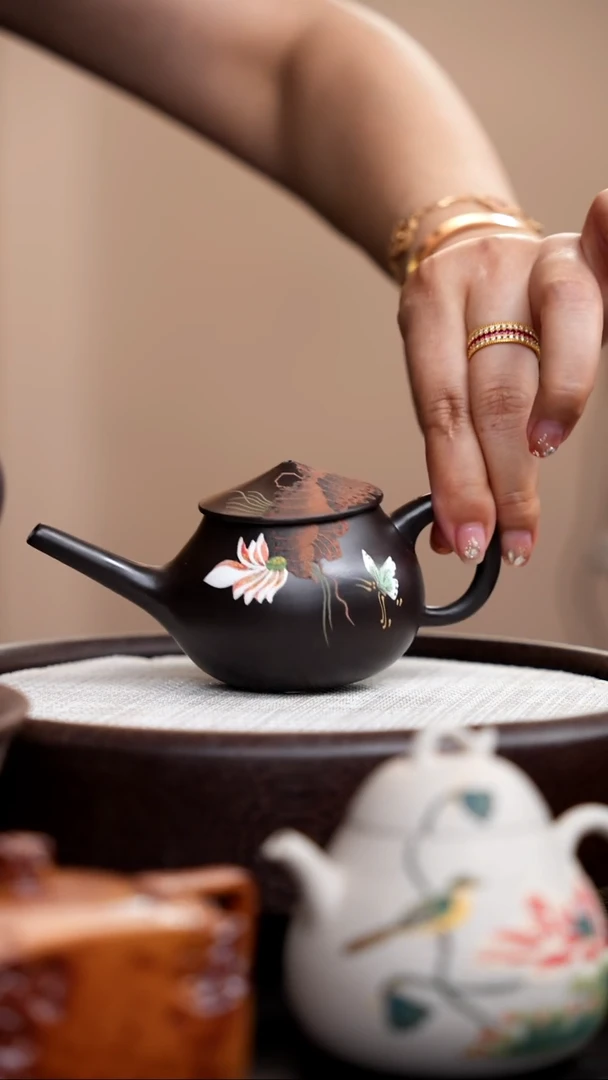 茶壶紫砂石黄渔翁壶