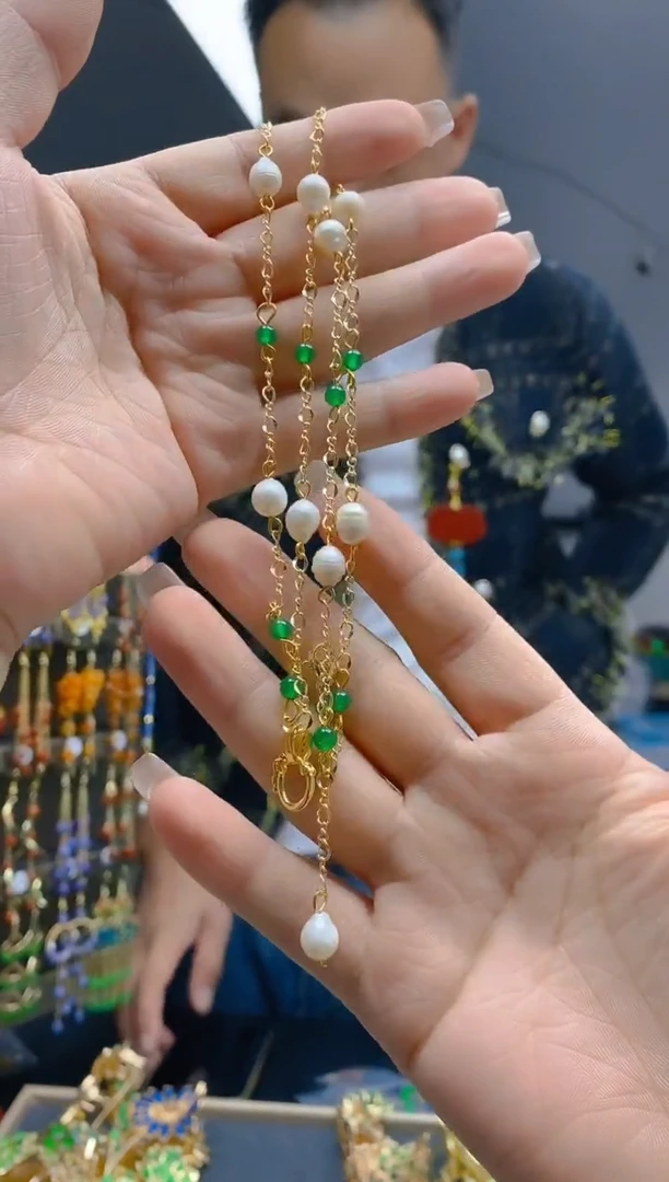 【闪购商品】淡水珍珠耳饰合金127珍珠锁骨链