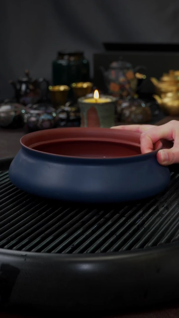 【闪购商品】杯【宜景窑】蓝色烟灰缸