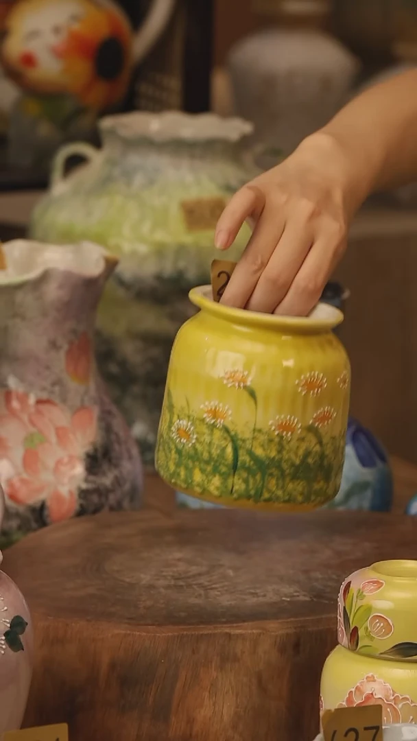 陶瓷268景德镇设计师手作花器摆件侘寂风