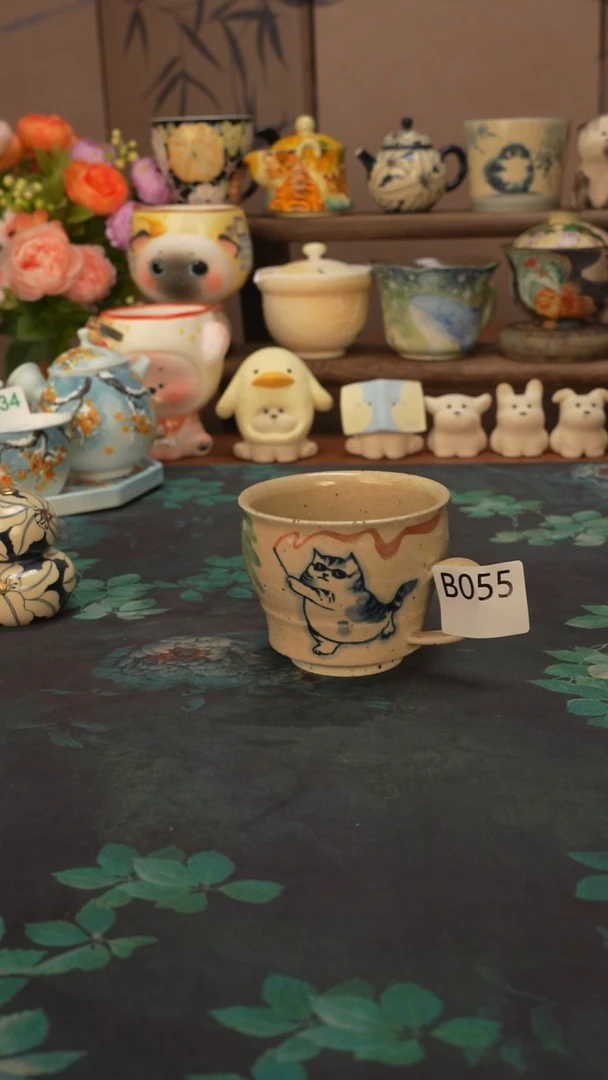 刘十三  彩带猫猫马克杯055