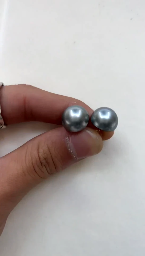 18K金镶嵌耳饰海水珍珠12-13