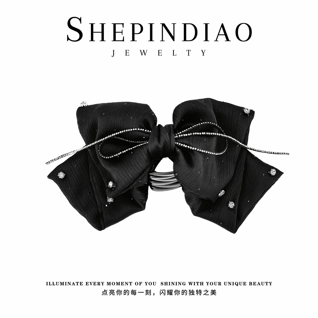 F109蝴蝶结抓夹女大号发量多马尾夹2025新款高级感鲨鱼夹发夹发饰