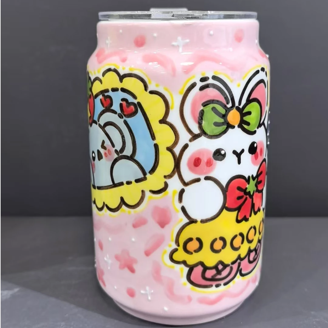 A225小兔子玫瑰通风便携水杯