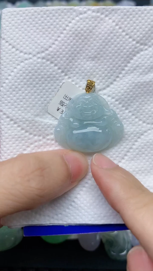 翡翠18K金镶嵌颈饰天然缅甸A货翡翠