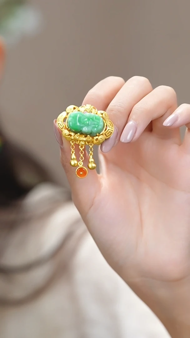 翡翠戒指银S925镶嵌新款