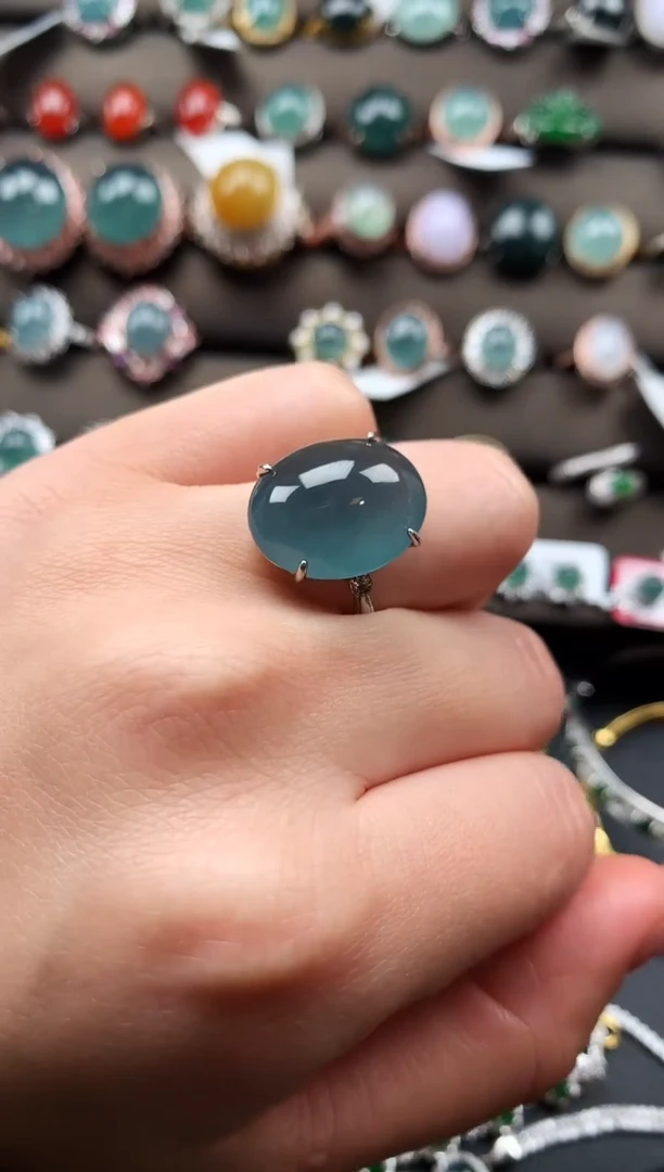 【闪购商品】翡翠戒指银S925镶嵌432432