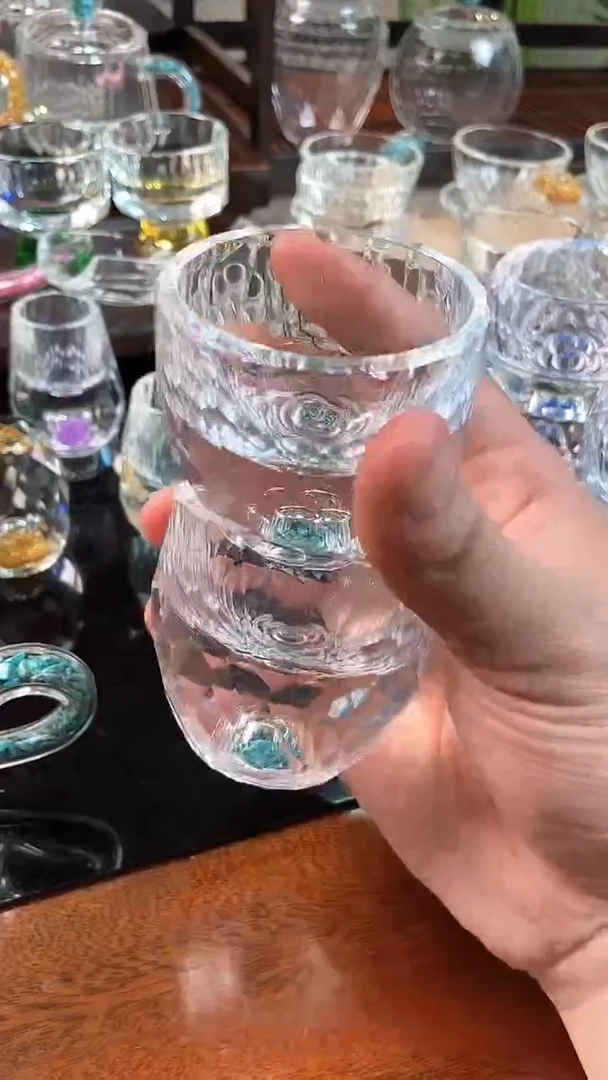 【闪购商品】玺宴新款水晶大多面茶碗绿松石2个装