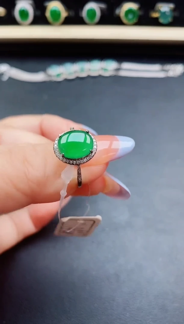 翡翠戒指银S925镶嵌321321