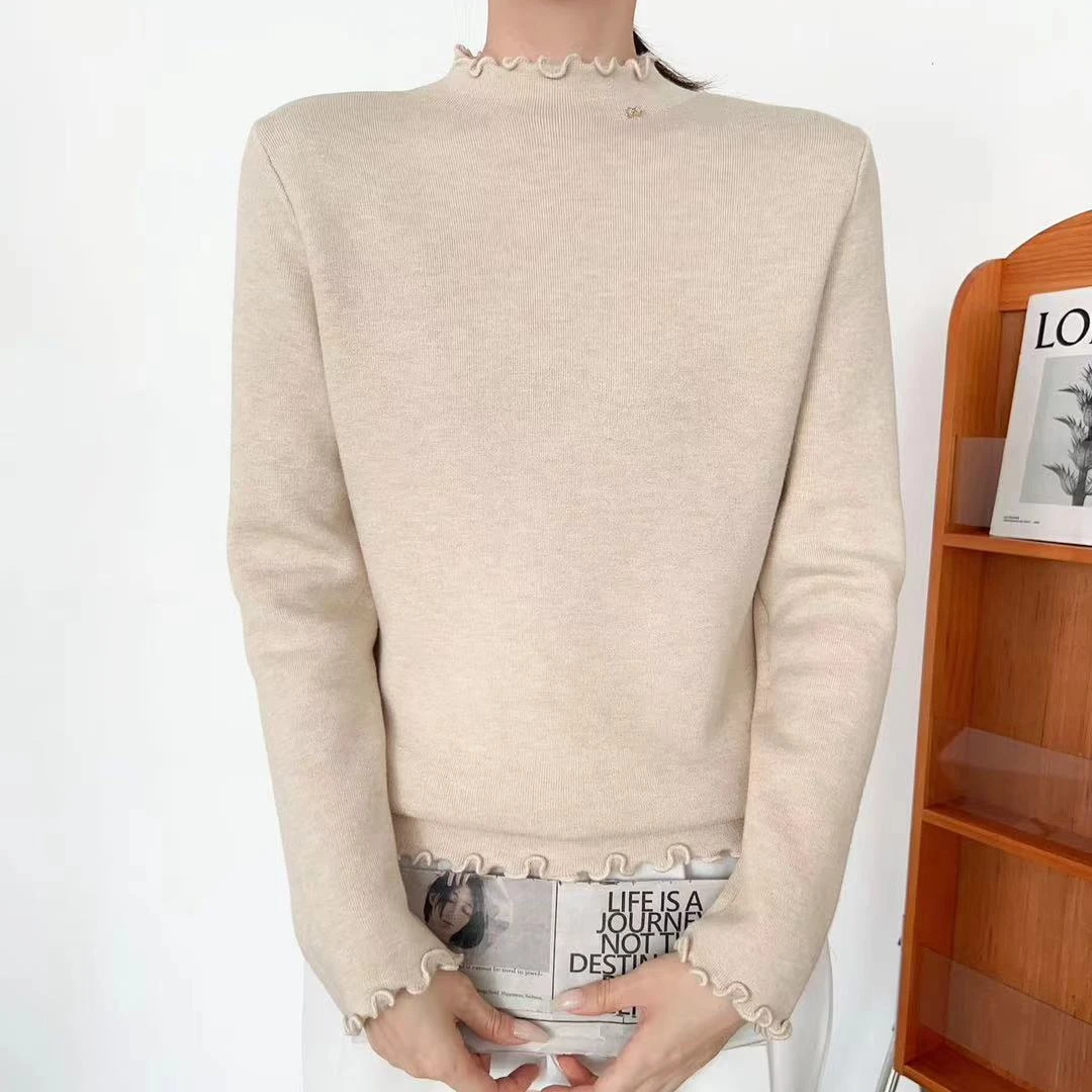 爱舞服饰 荷叶领羊毛衫