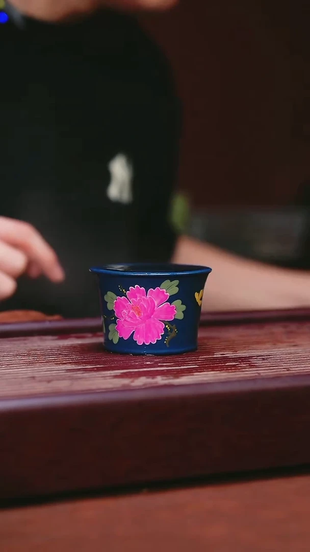 紫砂公道杯宜兴原矿紫砂  平底君子兰牡丹