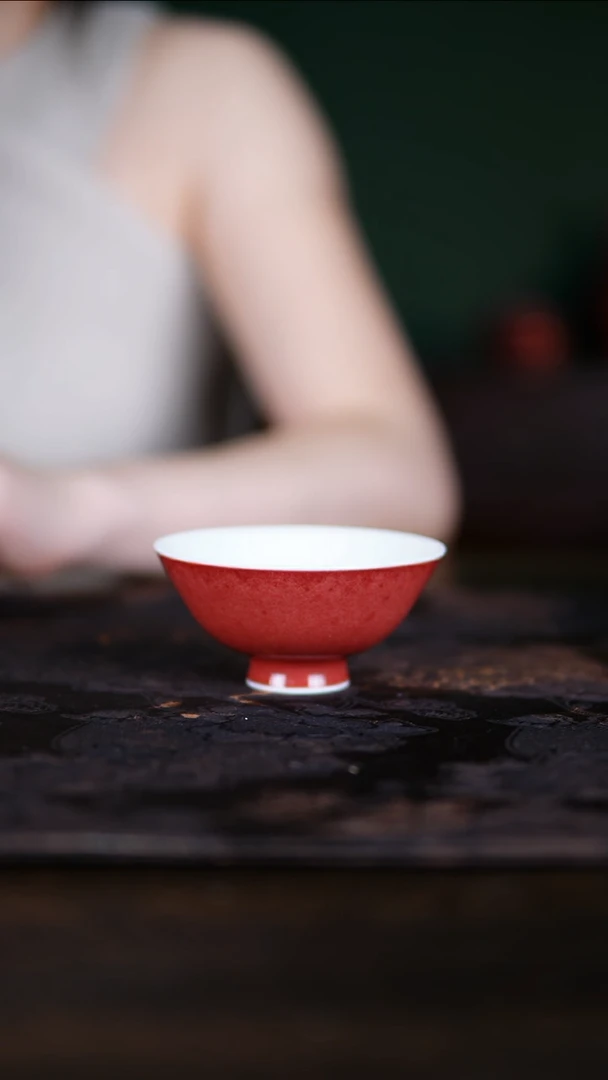杯子景德镇纯手工陶瓷豇豆红