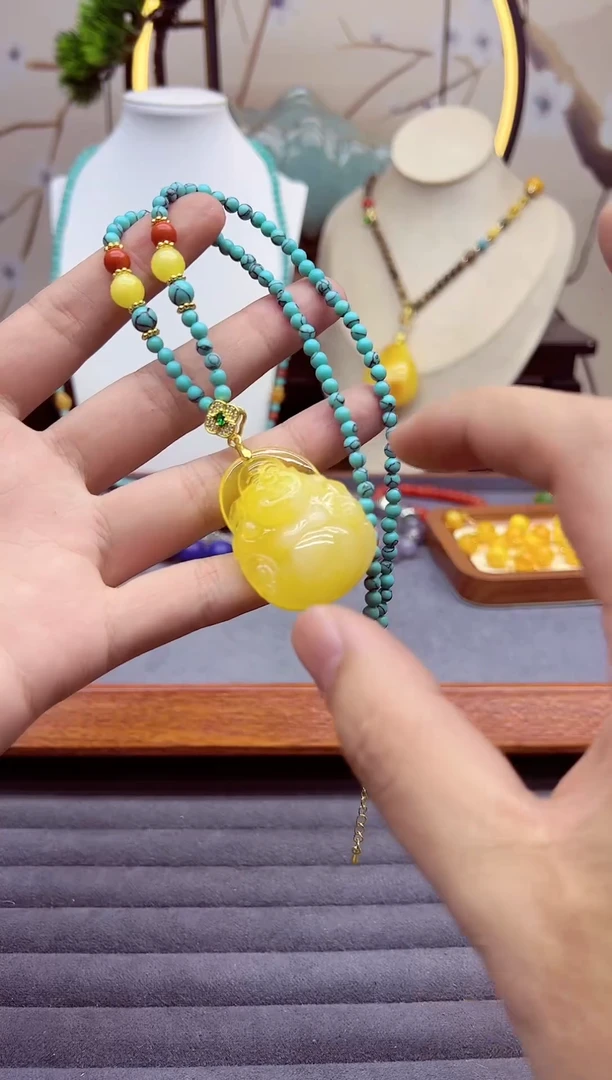 【闪购商品】蜜蜡颈饰14K金镶嵌x148`````