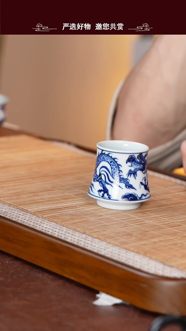 手工手绘青花茶杯