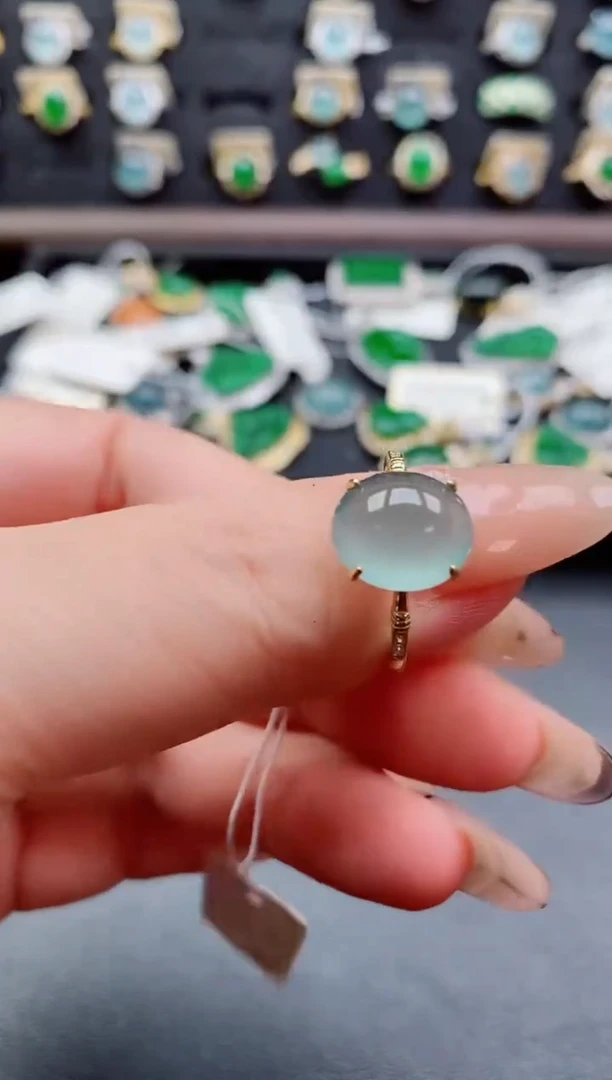 银S925镶嵌戒指翡翠1