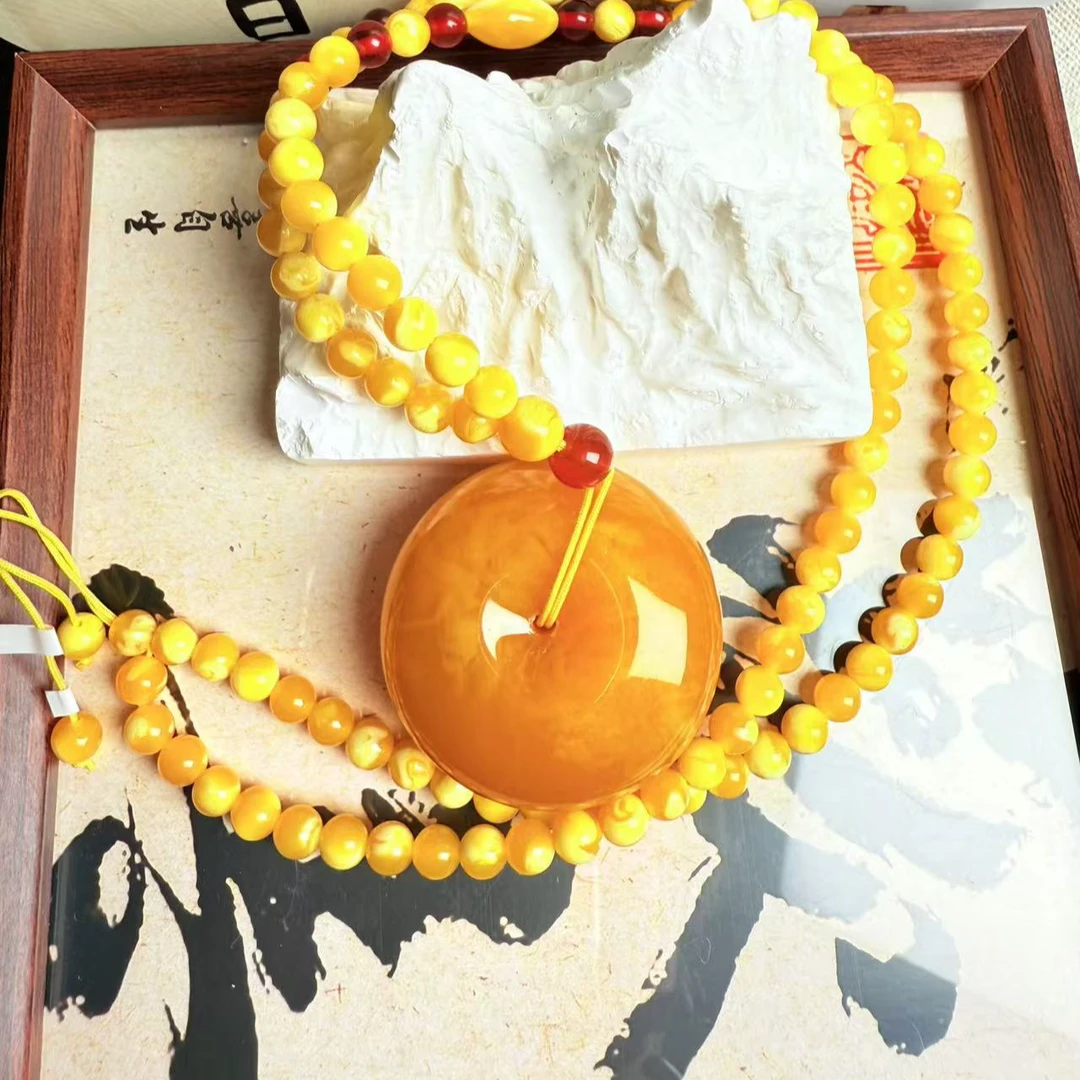 W102古巴新蜜珠珠链小平安扣