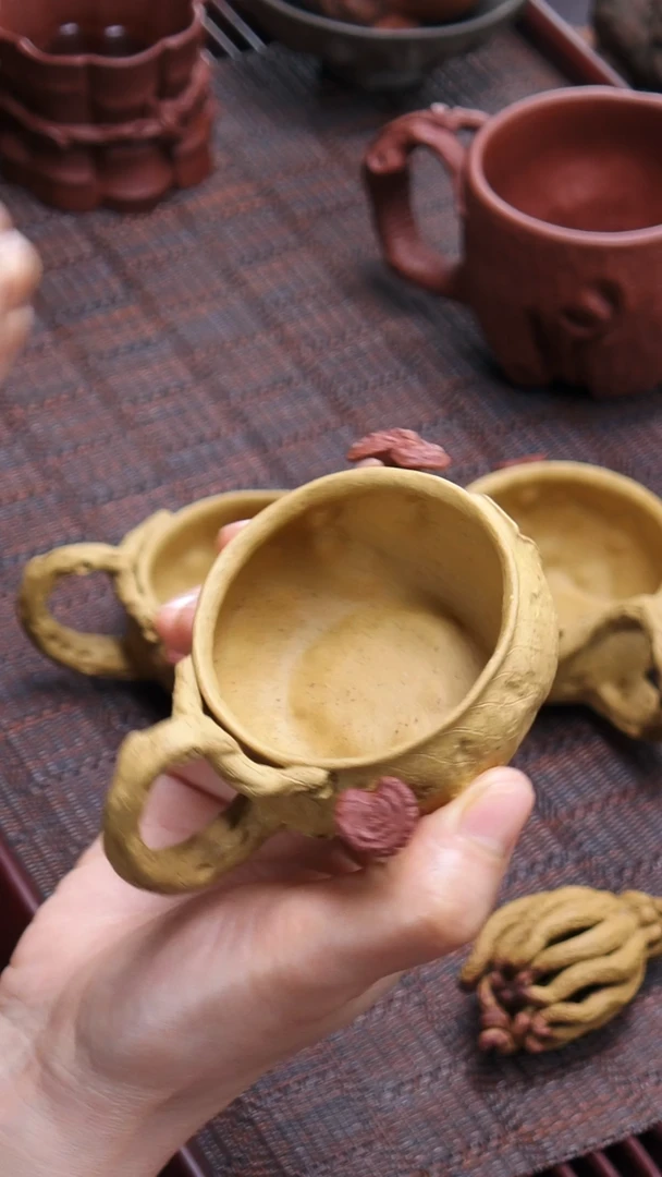 【闪购商品】紫砂茶杯曾乔治黄金段《手把灵芝杯》