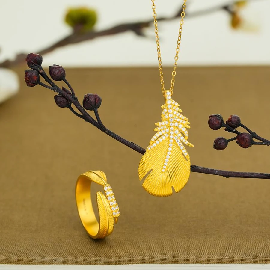 ZOCAI/佐卡伊古法黄金羽毛莫桑金羽承欢系列W08732/D12909