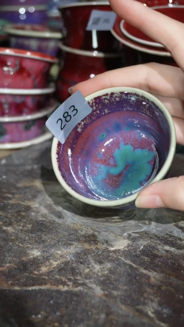 摆件陶精品窑变钧瓷茶器