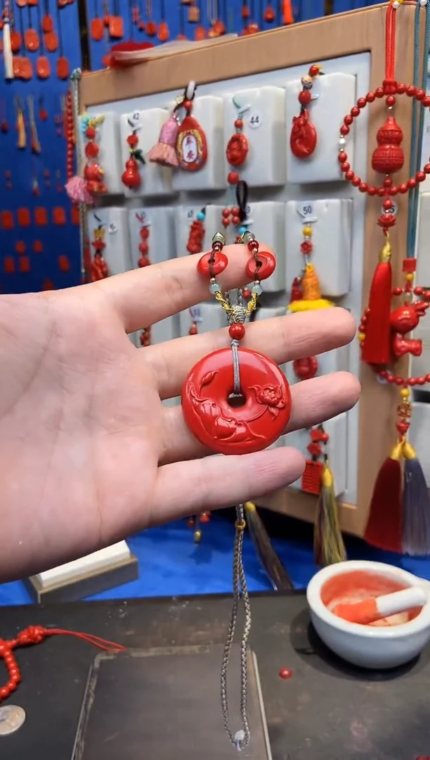 天然辰砂朱砂平安扣