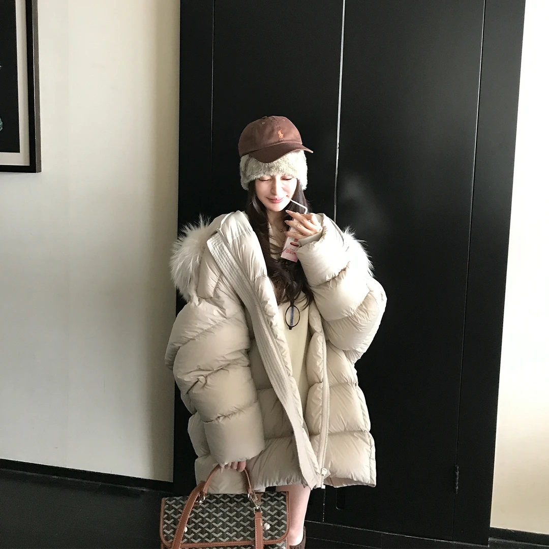 溪溪靓衫年冬季新款超好看中长款棉服女韩系加厚棉袄爆款棉衣外套