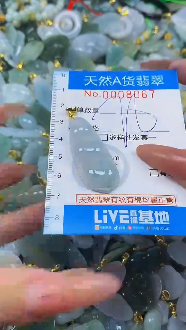 颈饰未镶嵌翡翠净货挂件-8067