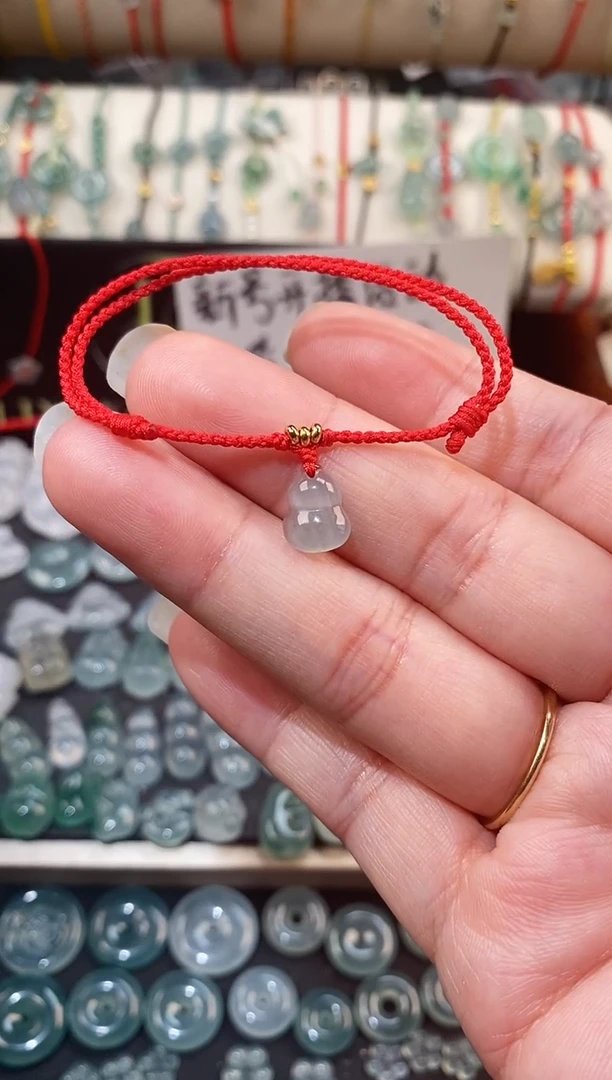 散珠翡翠葫芦手绳  手围15