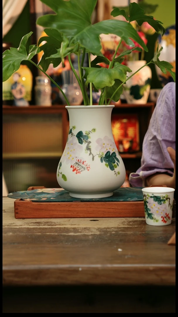 瓷片景德镇纯手工釉下彩精品茶具水杯