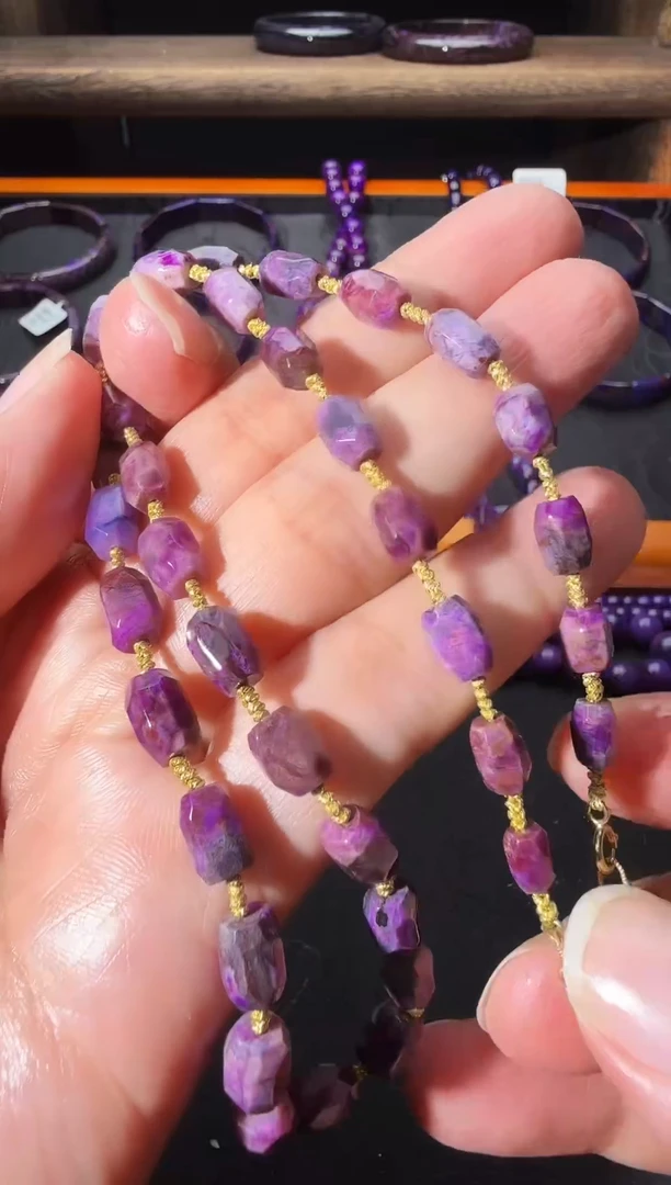 苏纪石（舒俱来）18K金镶嵌南非老矿项链@多样性发其一