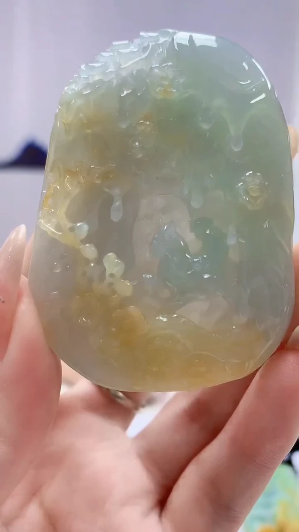定制翡翠未镶嵌4917DD-毛货挂件110
