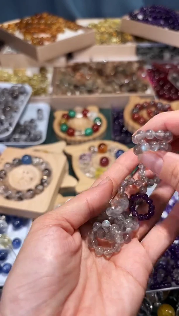 未镶嵌手串水晶灰月光跑环一个