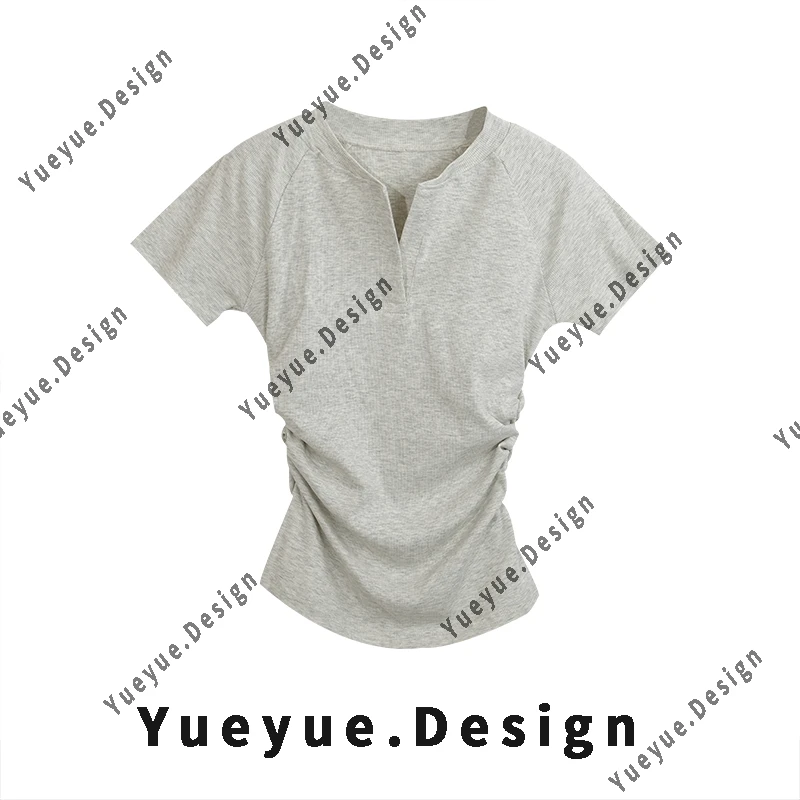 【悦悦专属】圆领正肩T恤收腰显瘦上衣S400